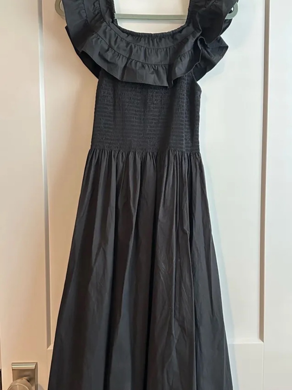 Hill House Black Ruffle Maxi Dress